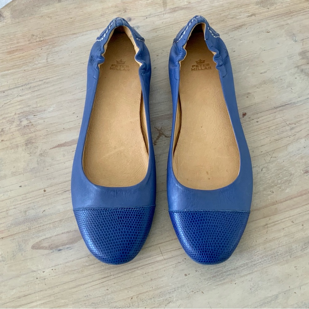 Peter Millar, Dana, Cap Toe, Leather, Ballet Flats Sz 8.5M Driving Shoes - Picture 3 of 6